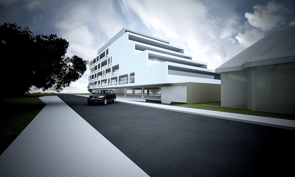 moderný bytový dom projekt bytový dom na úzky pozemok projekt