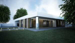 projekt domu s veľkou terasou