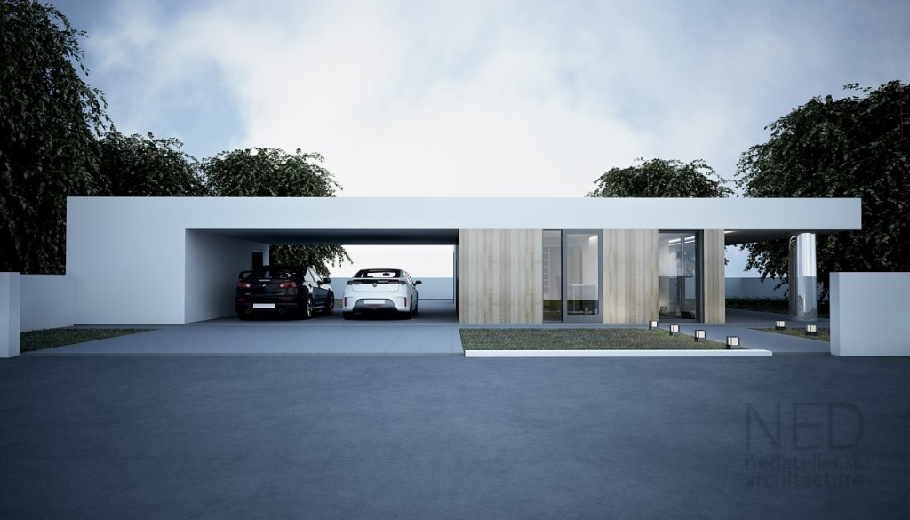 moderný prístrešok pre auto projekt domu s integrovaný prístreškom pre autá