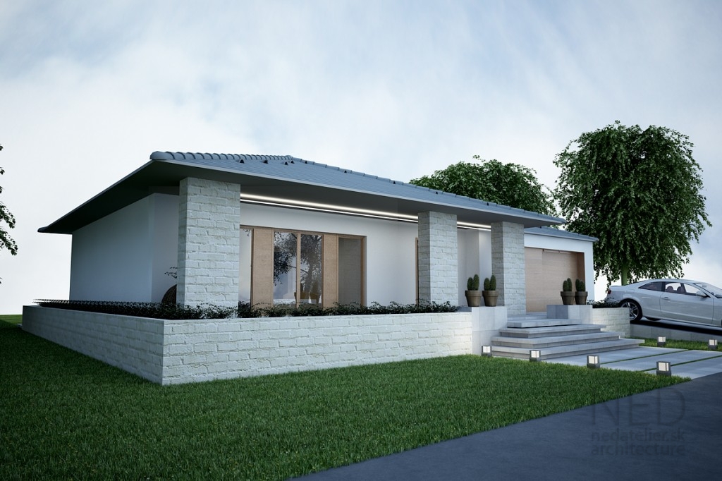 projekt bungalov domy projekty so strechou