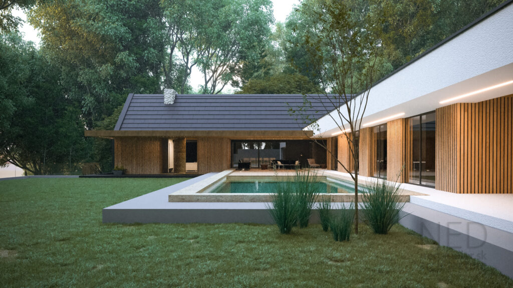 architektúra dvora rodinného domu projekt domu s kvalitných materiálov