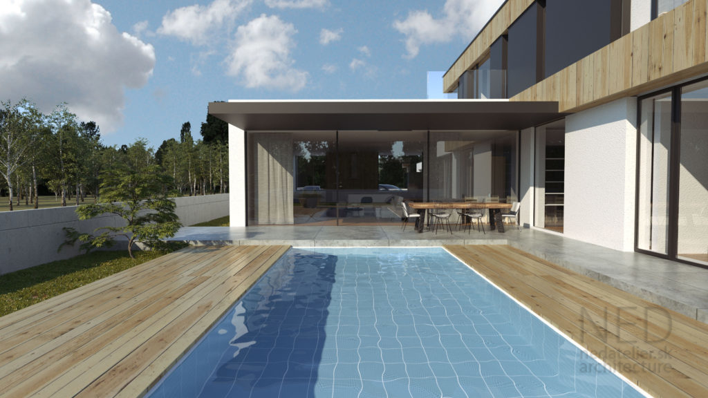bazén k domu projekt architekt domov Slovensko