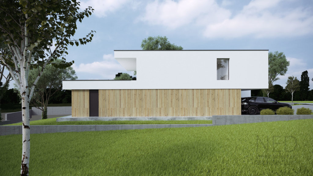 čistá fasáda domu jednoduchý projekt domu