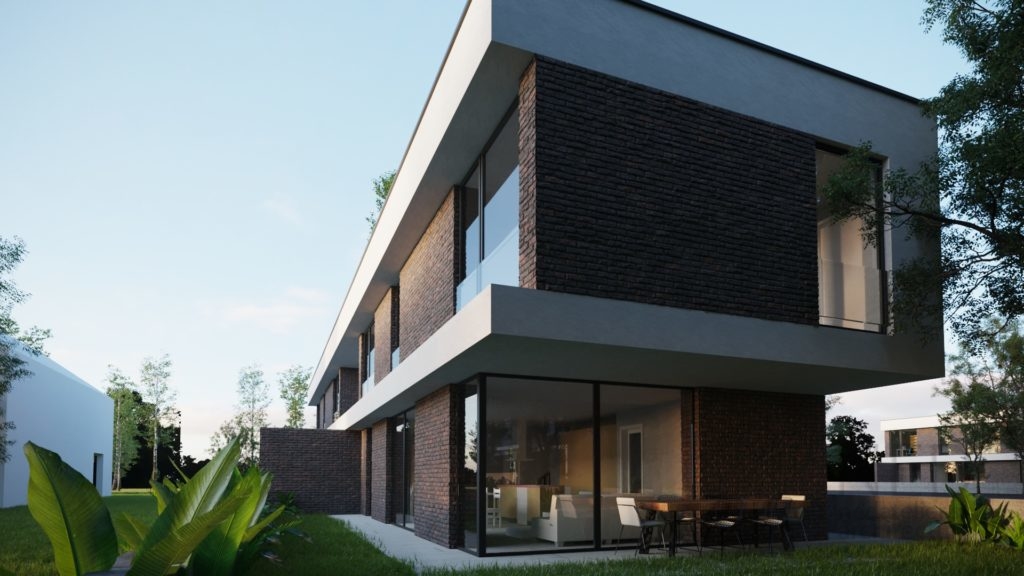 dvojdom na úzkom pozemku dom projekt poschodvý