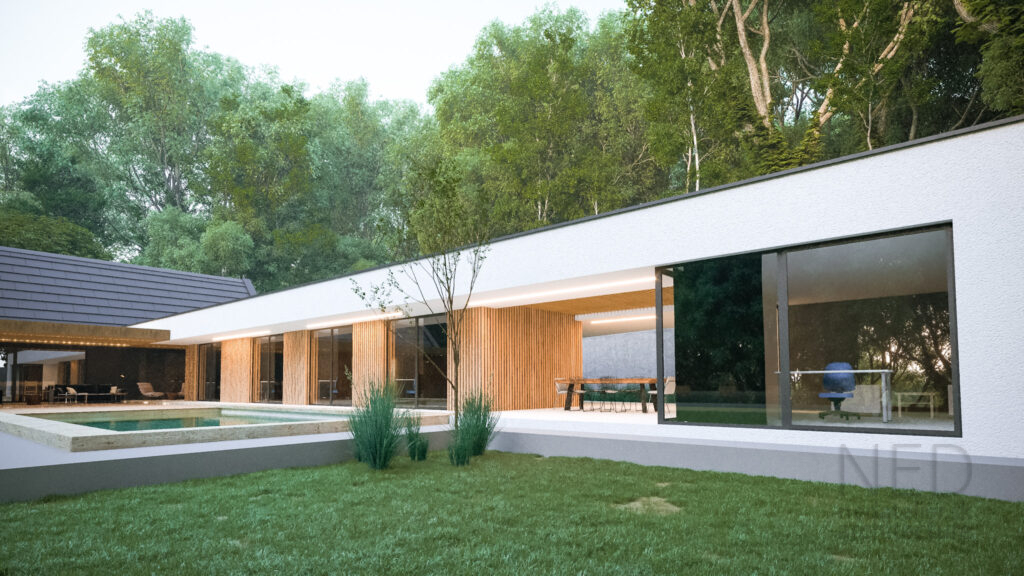 fasáda rodinného domu projekty domov s modernými materiálmi