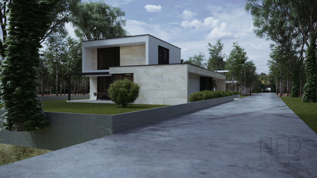kamenný obklad projekt domu s travertínom