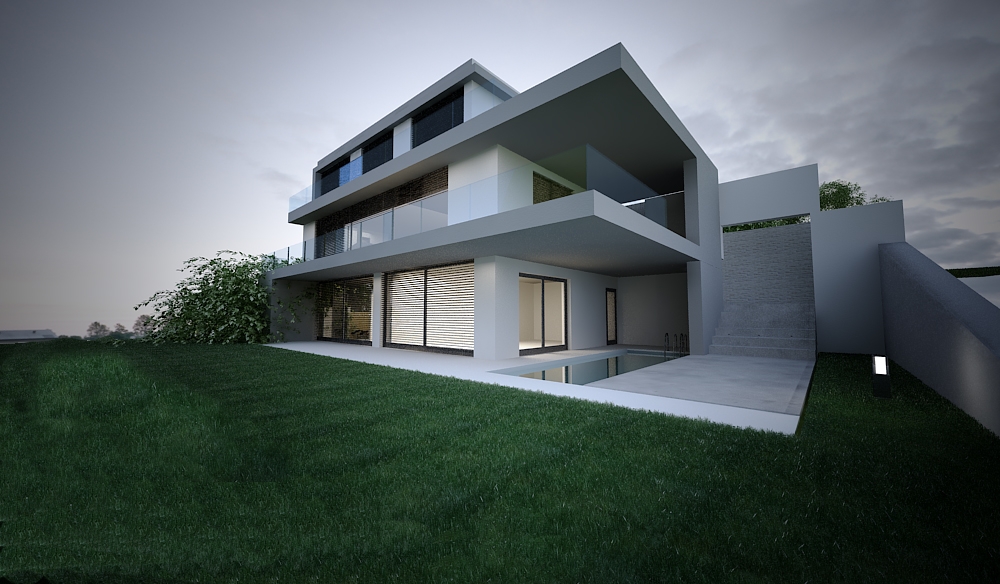 konzola v architektúre moderný dom na kopci projekt