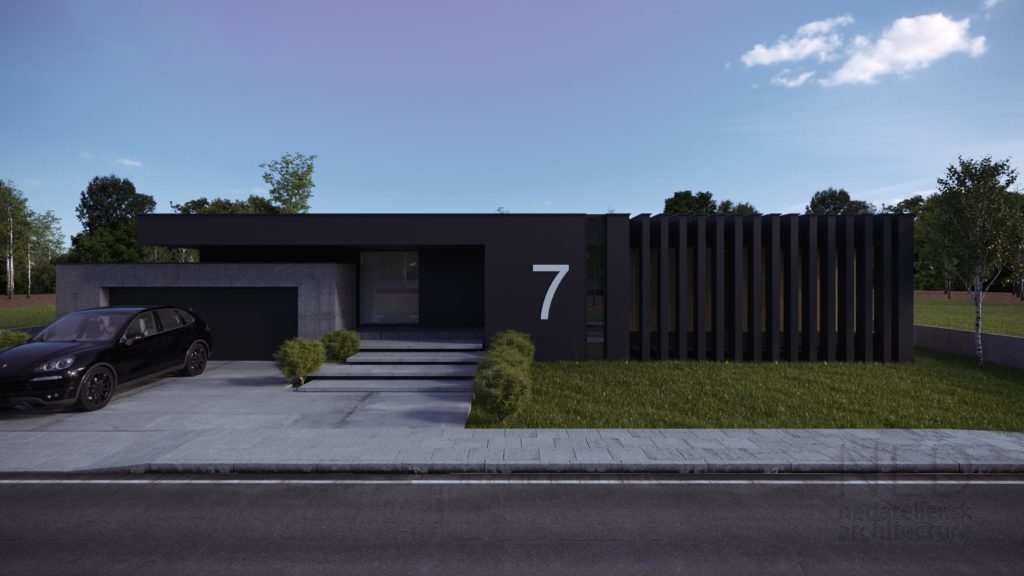 krytý vstup do rodinného domu moderný rodinný dom projekt