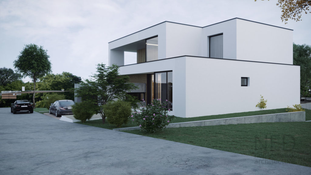 minimalistický dom projekty domov s bielou fasádou