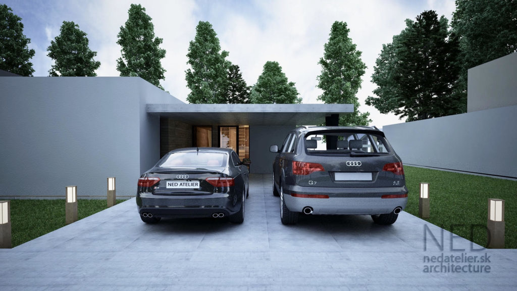 modern house moderný projekt domu s prístreškom