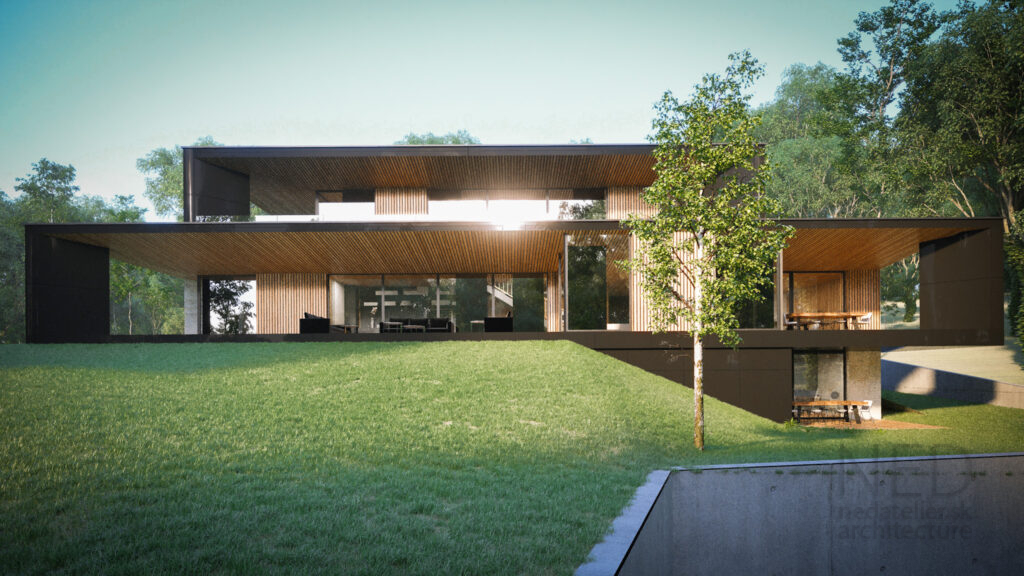 moderna architektúra projekt domu vo svahu Žilina