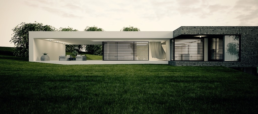 moderná architektúra projekt vili vo svahu