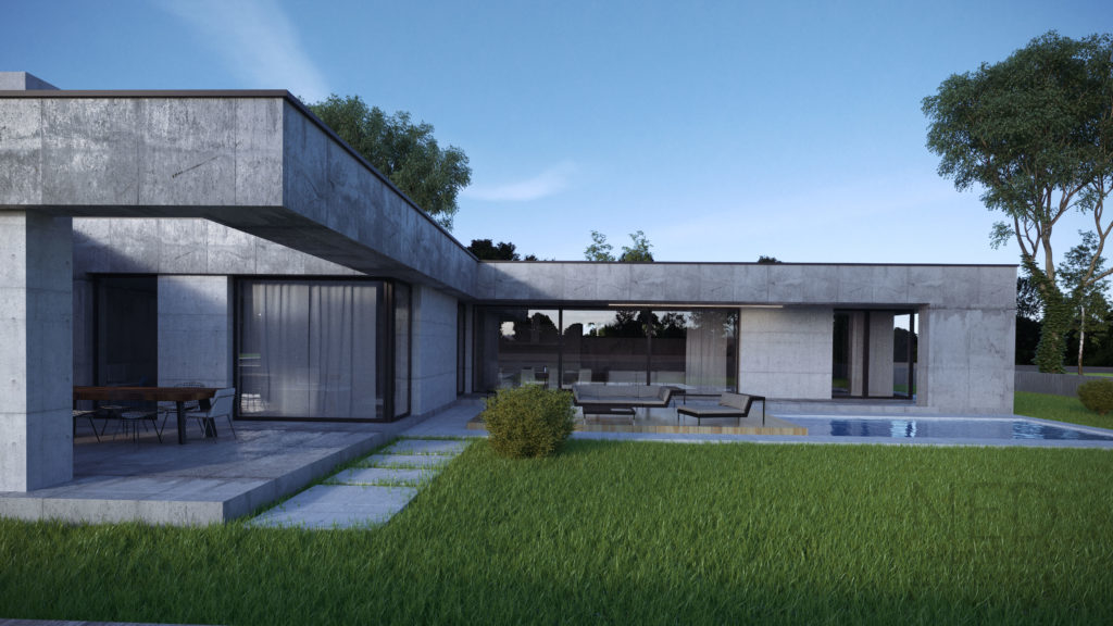 moderná terasa projekt domu s terasou