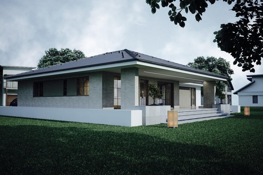 moderný bungalov s terasou