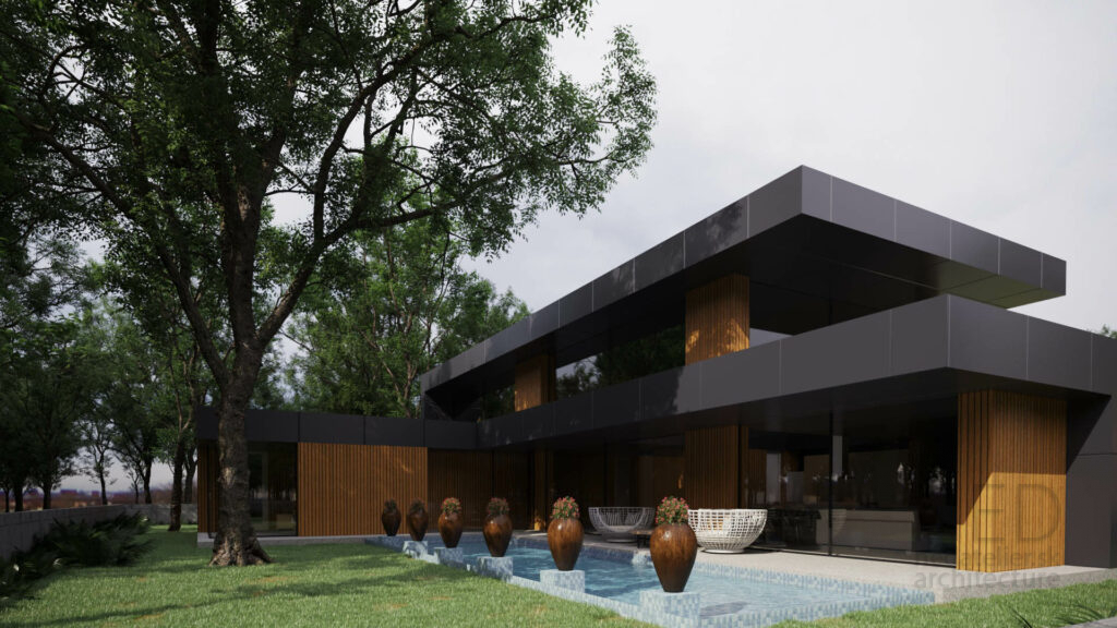 projekt domu pri golfe