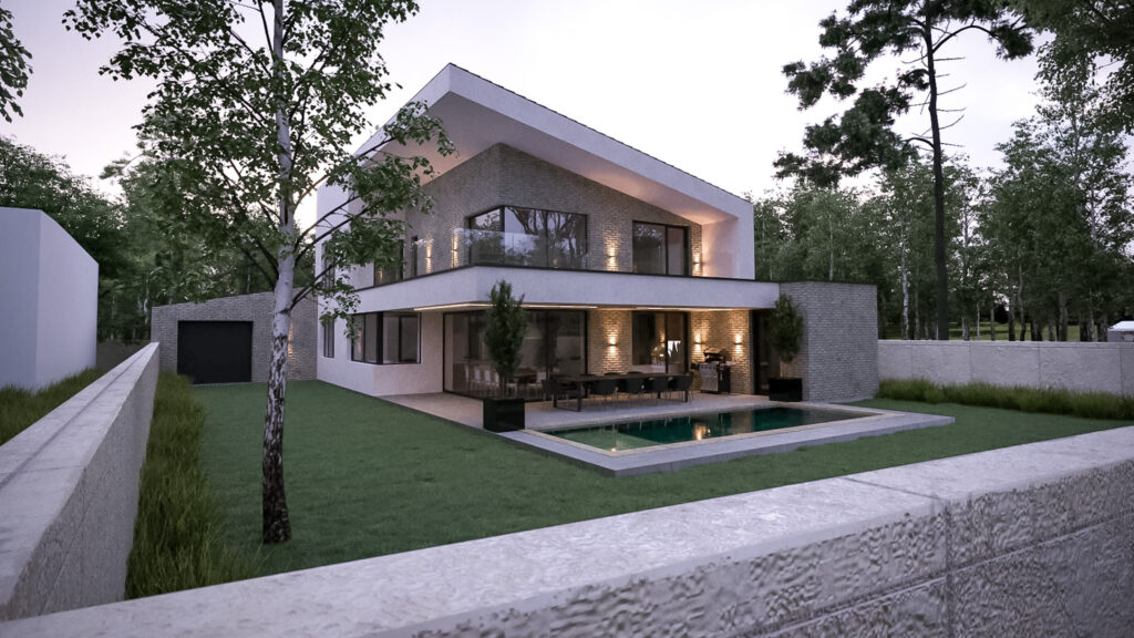 moderný dom projekt rodinný dom so šikmou strechou moderný