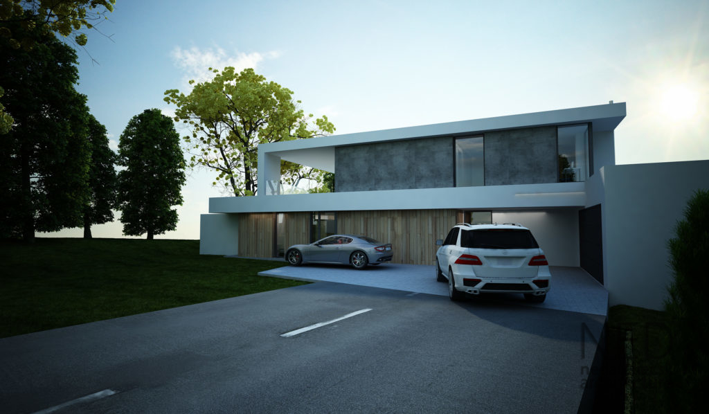 moderný dom v záhorských sadoch projekt domu s drevom a betonom