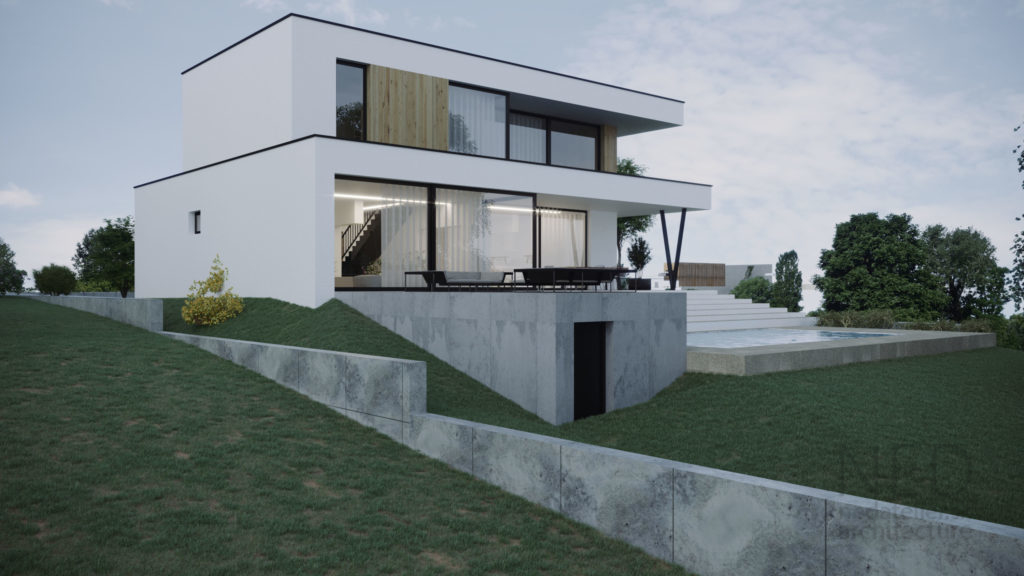 moderný dom vo svahu projekt domu návrh do svahu