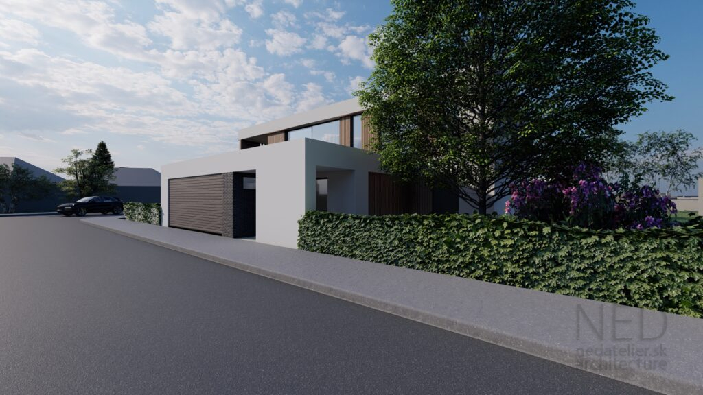 moderný rodinný dom projekt pohľad na dom