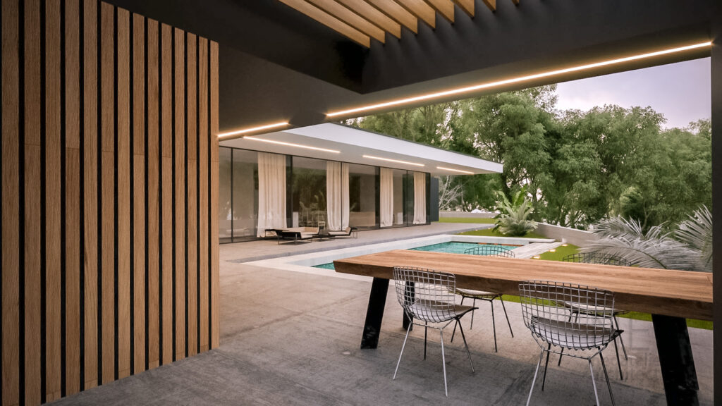 oddychová zóna domu domy moderná architektúra