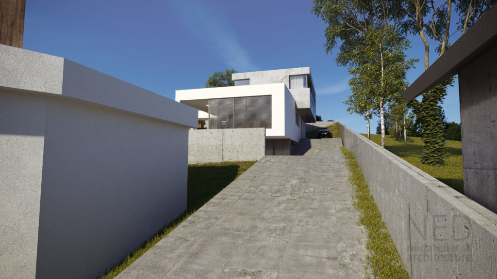 príjazd do svahu projekt návrh vjazdu k rodinnému domu
