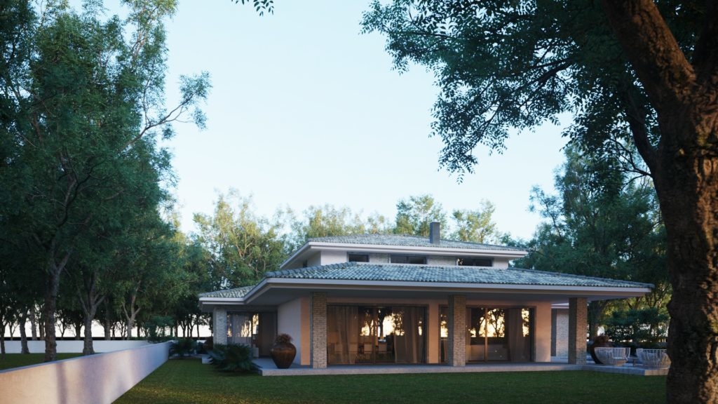 projekt domu s veľkou terasou bungalov s krásnou terasou