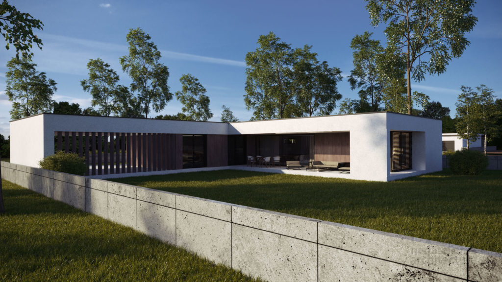 projekt domu v Maďarsku bungalov s parkovaním