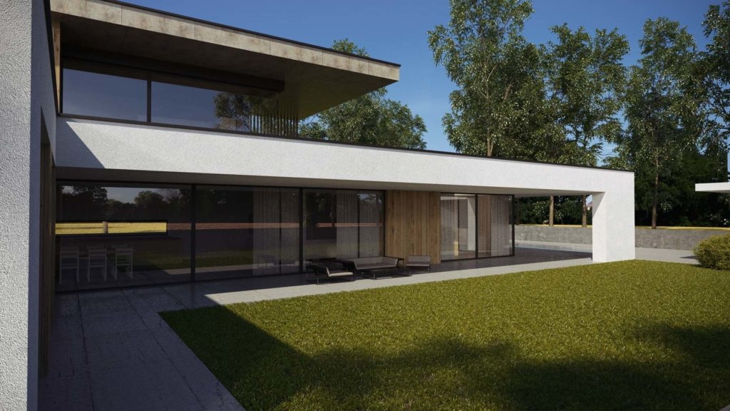 projekt veľké okná na fasáde moderný projekt domu