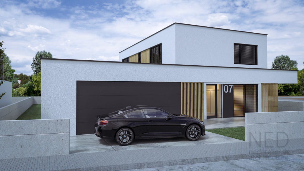 moderný projekt domu s drevom